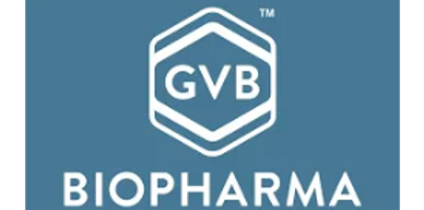 GVB Biopharma logo with hexagonal design on blue background.