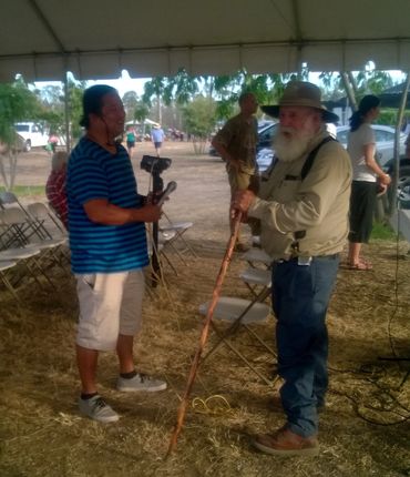 Tom Willey being interviewed.