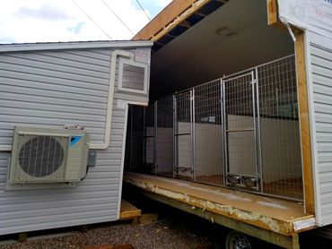 24x35 dog kennel loading clos up