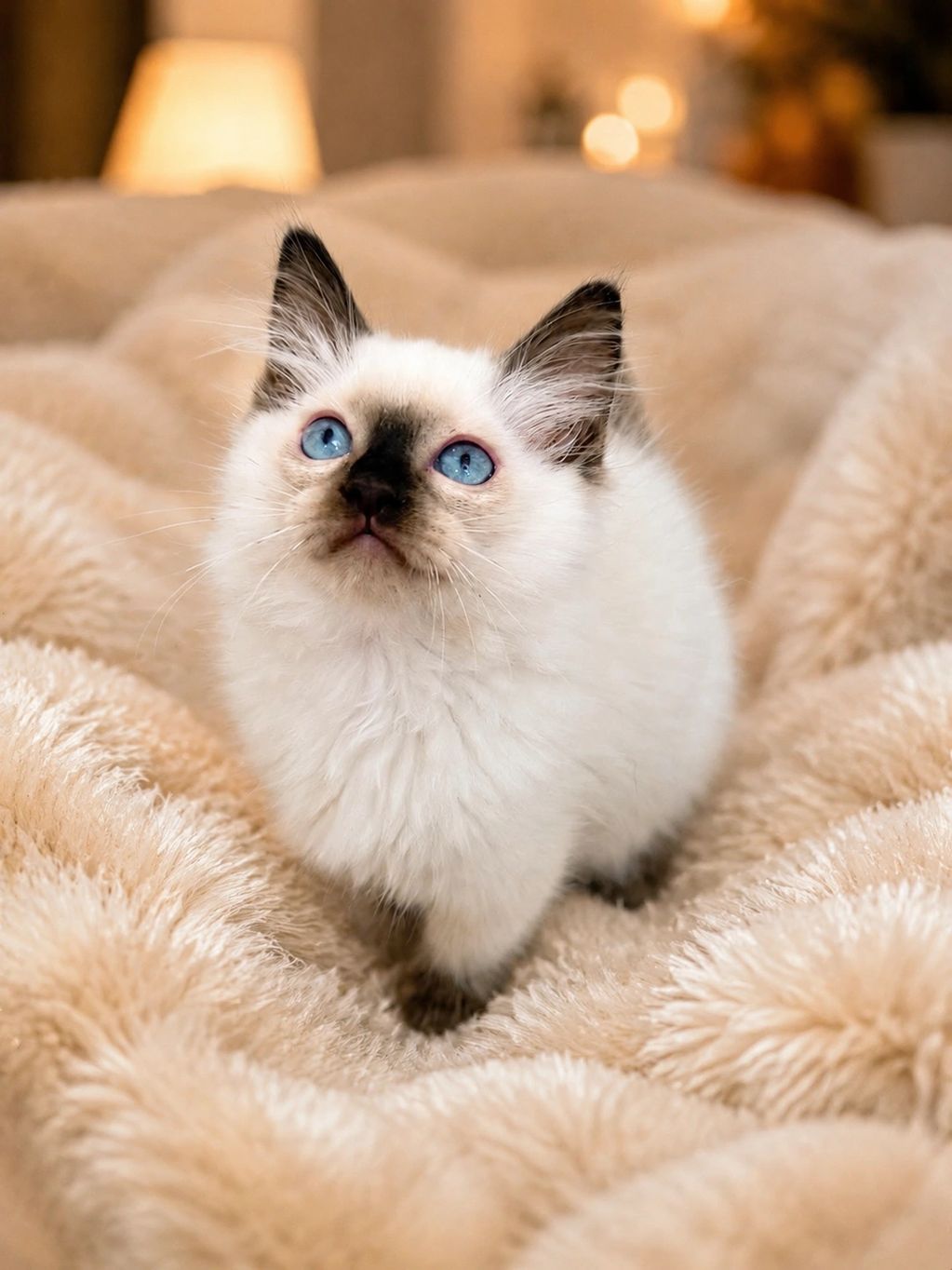 Merlin male ragdoll cat with chocolate color point