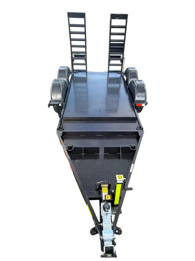 mmdi equipment trailer dual axle trailer with ramps hydraulic surge brakes 2 inch ball d rings loads