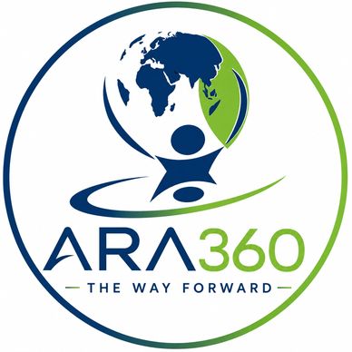 ARA360 logo with a globe and tagline.