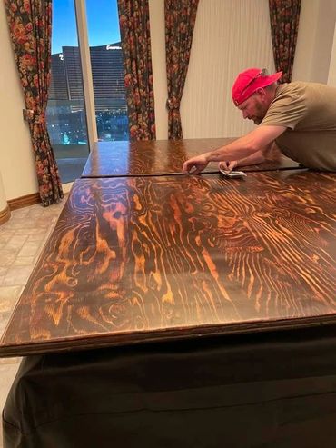 TABLE TOP TO ACT AS A DINNING TABLE, OVER A POOL TABLE 