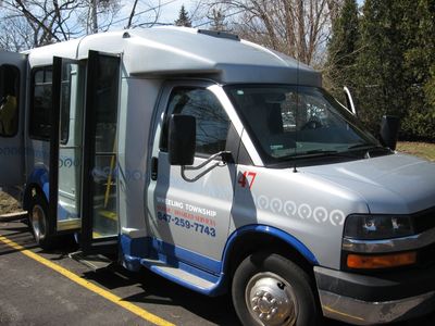 A Wheeling Township bus awaits a rider.