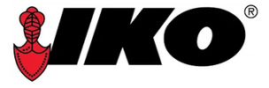 Logo with red spade and black letters 'IKO'.