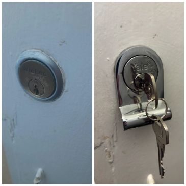 Before and after lock change