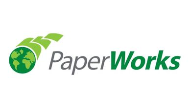 PaperWorks logo, Blue CSR Strategies Client