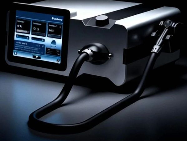 Modern medical device with touchscreen and connected probe for diagnostics.