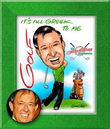 Golf caricature of Jimmy Ginakes by Kenn White at ExecutiveCaricature.com