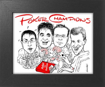 Poker Players caricature by Kenn White at ExecutiveCaricature.com