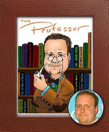 Professor caricature by Kenn White at ExecutiveCaricature.com