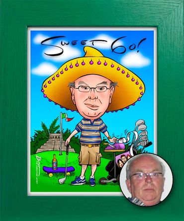 Golf caricature by Kenn White at ExecutiveCaricature.com