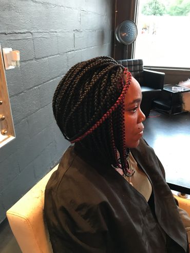 Traditional Box Braids in a Bob