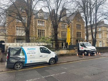 Professional gutter maintenance in Northampton, UK, featuring expert cleaning and repair services