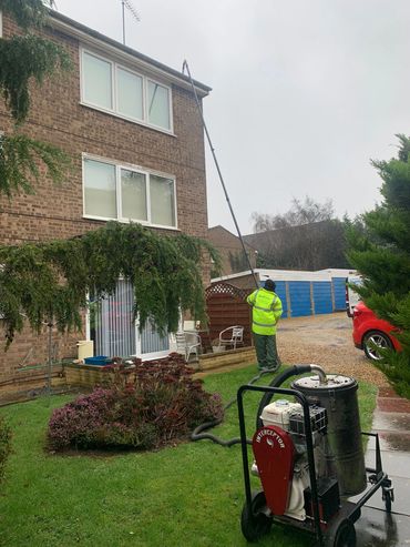 Professional gutter vacuuming in Northampton, UK, 