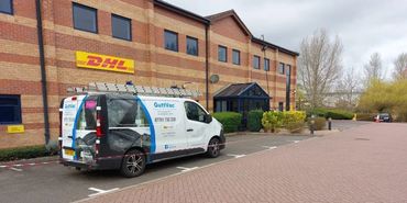 Professional commercial gutter vacuuming in Northampton, UK, 