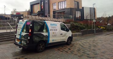 Professional commercial gutter vacuuming in Northampton, UK,