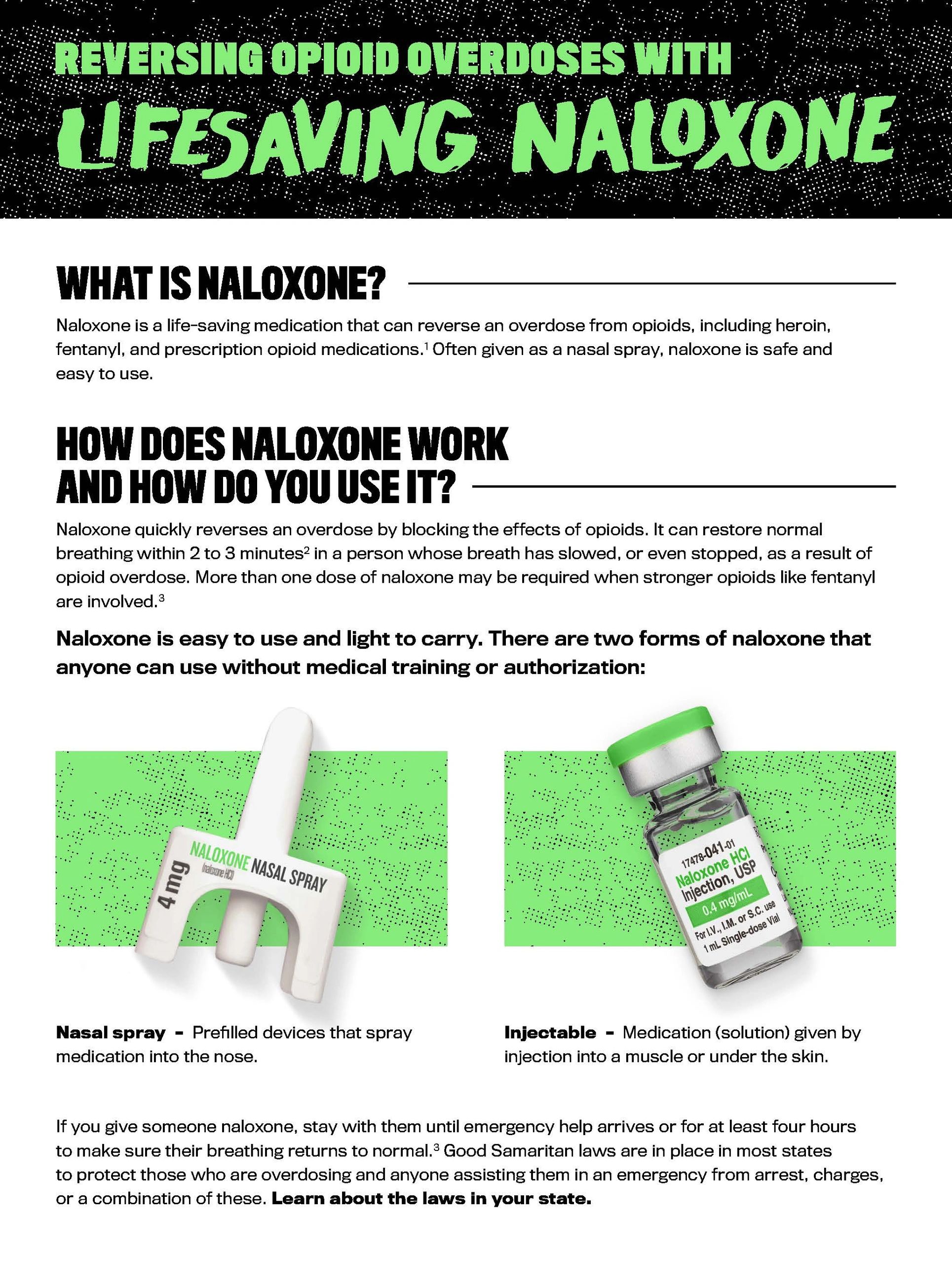 Reversing Opoioid Overdoses with Lifesaving Naloxone - a fact sheet from the CDC. 