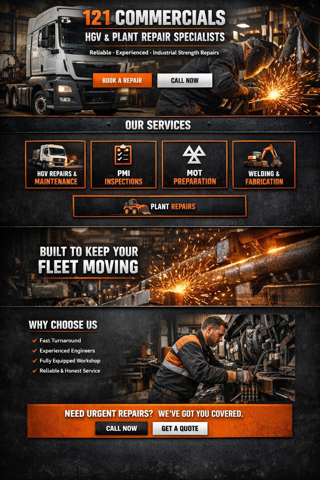 121 Commercials offers expert HGV and plant repair services with fast, reliable, and honest solutions.