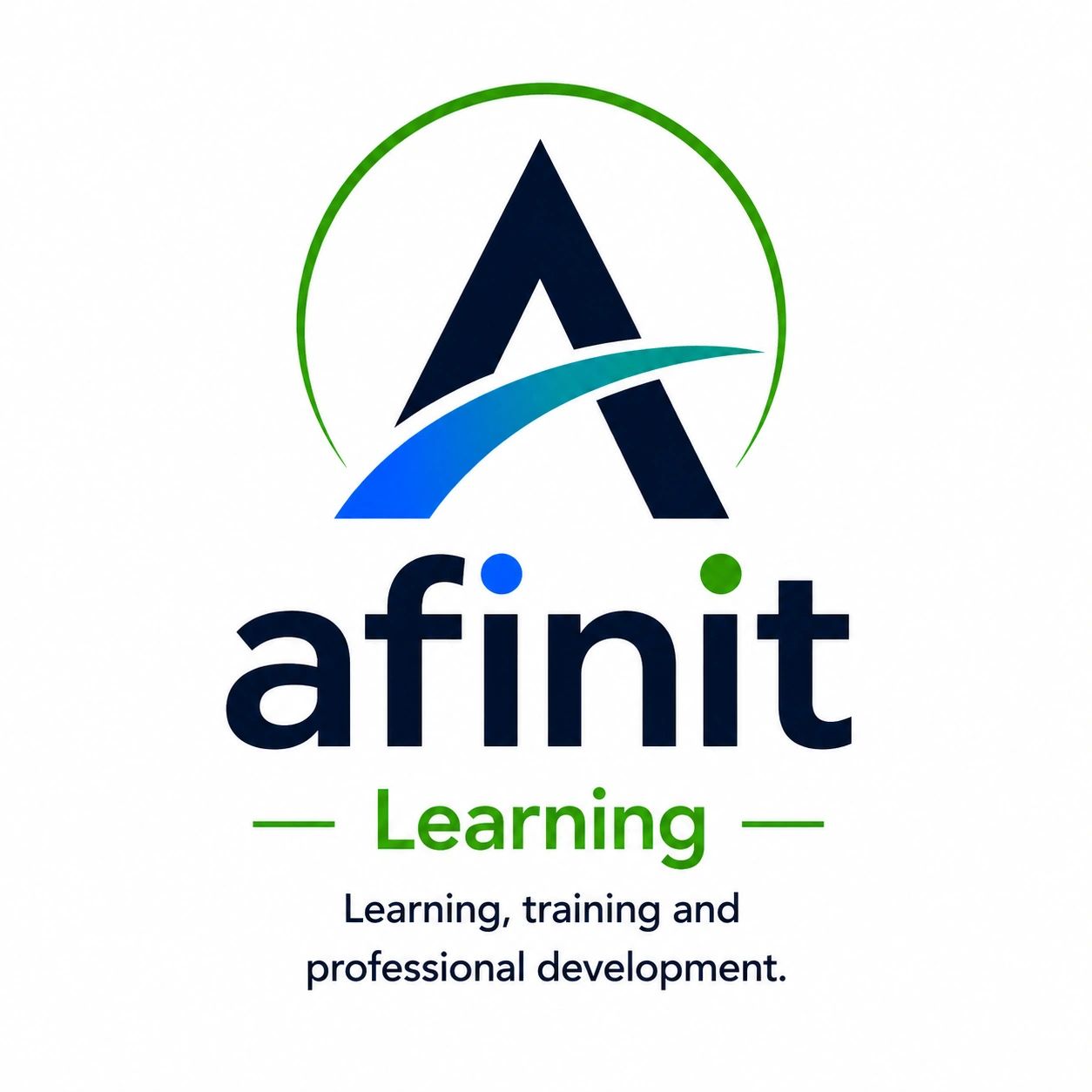 Afinit Learning logo with focus on learning and professional development.