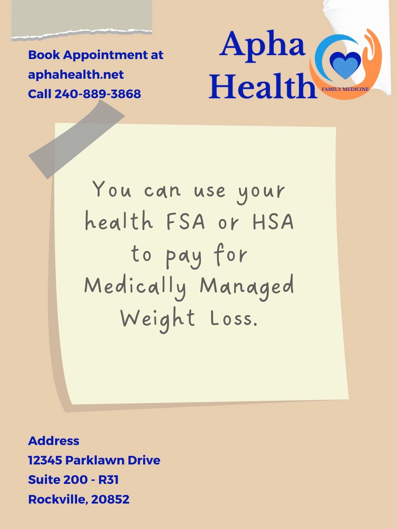 Use your HSA BENEFITS to jumpstart your weightloss program! Payment  options: Afterpay, CareCredit, HSA, FSA, Credit/DEBIT