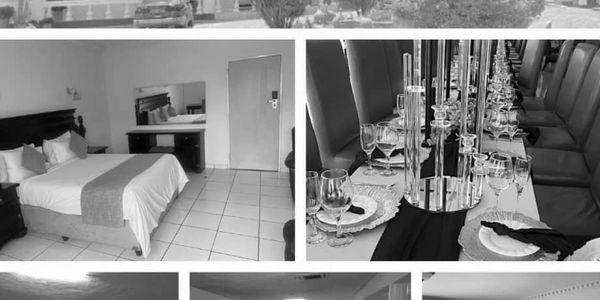 Collage of Masvingo hotel exterior, rooms, dining, and conference areas.