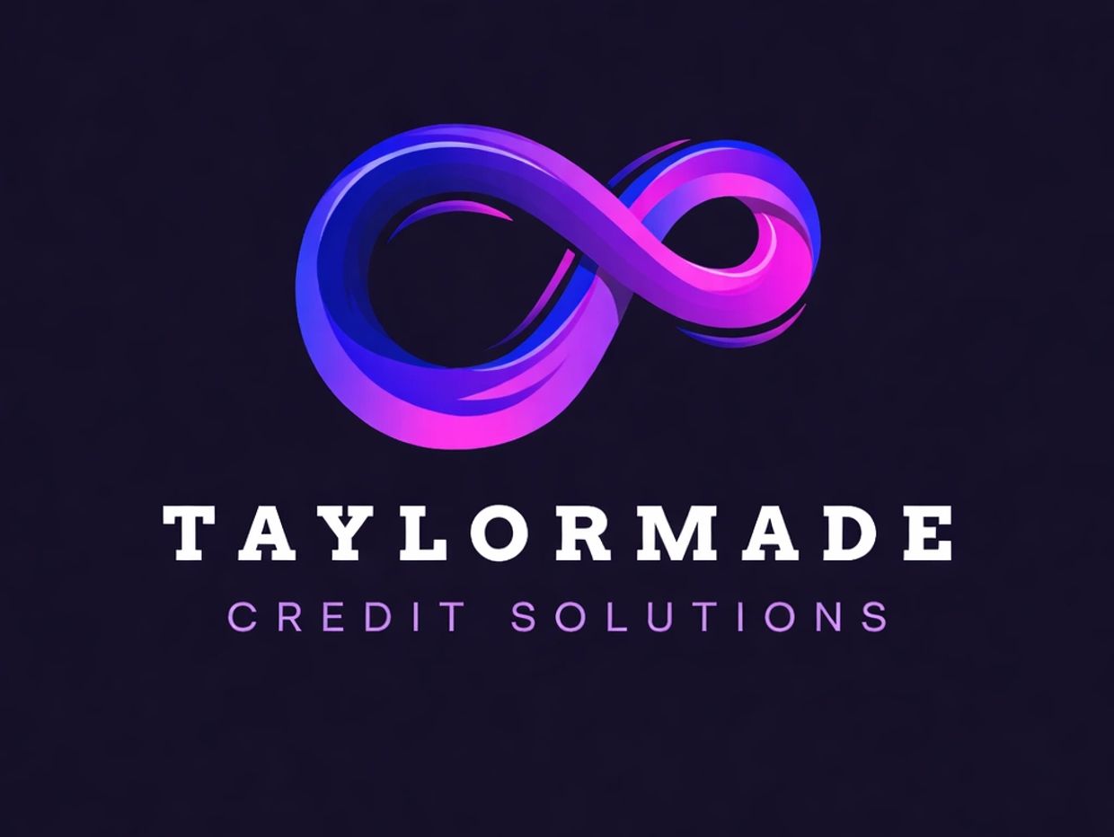 Modern logo for Taylormade Credit Solutions with an infinity symbol.