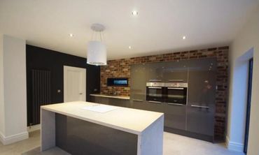 bespoke polished concrete worktop in modern kitchen in Southport