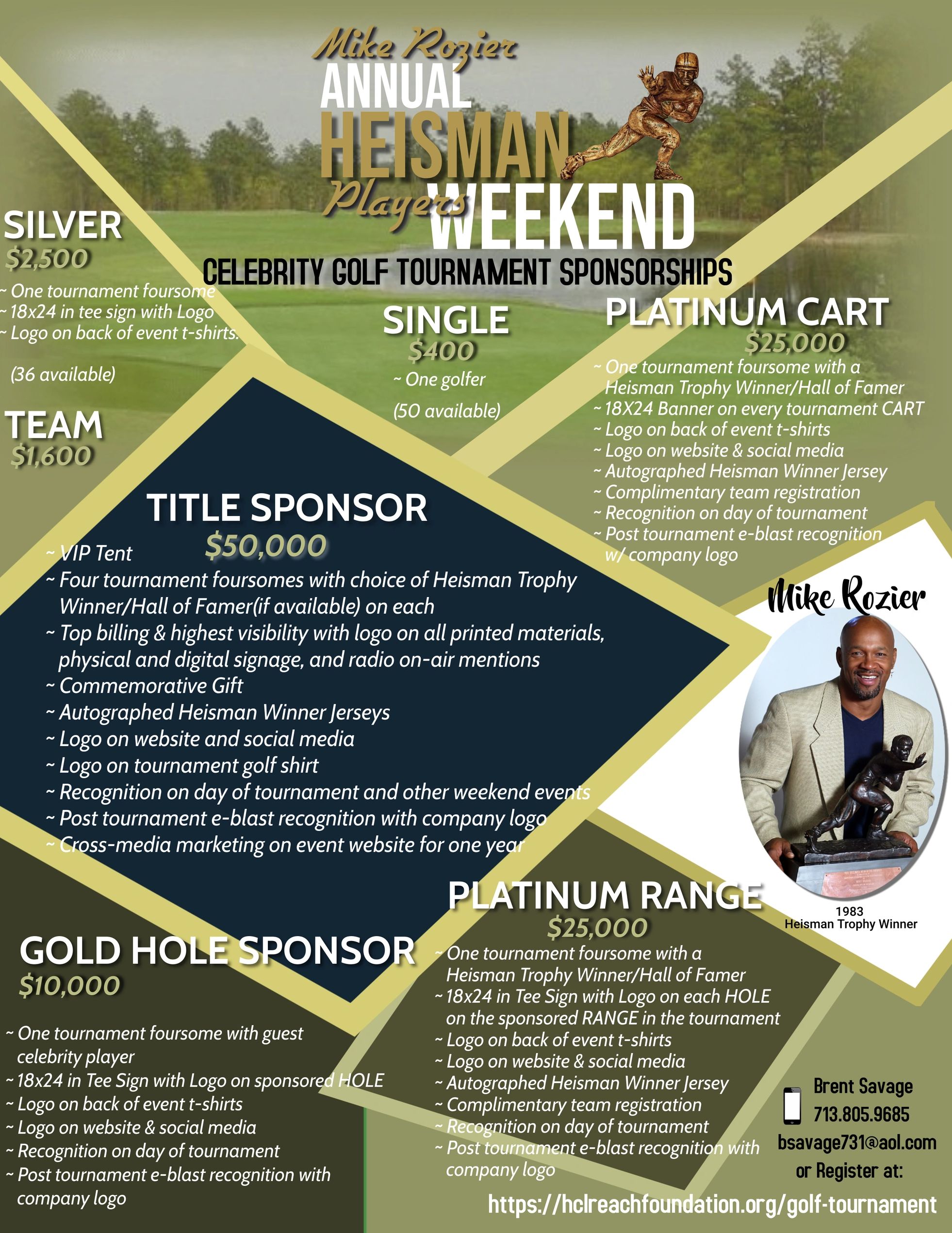 Mike Rozier Annual Heisman Players Weekend Golf Tournament