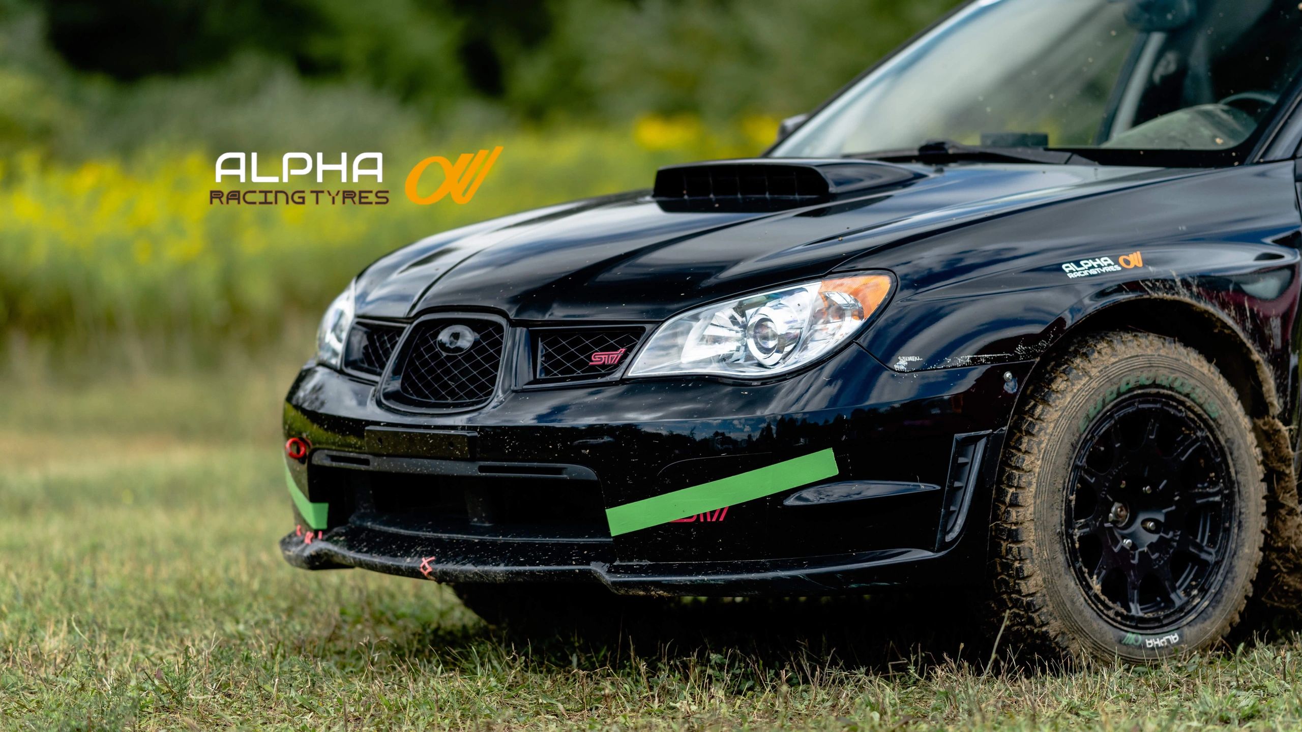 Alpha Racing Tyres Eurocross tire on a Subaru.