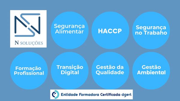 N Soluções offers training in food safety, HACCP, work safety, digital transition, quality and environmental management.