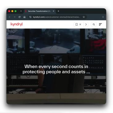 Security monitoring with the text about protecting people and assets.