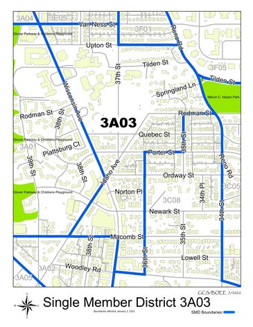 A map of Single Member District 3A03.