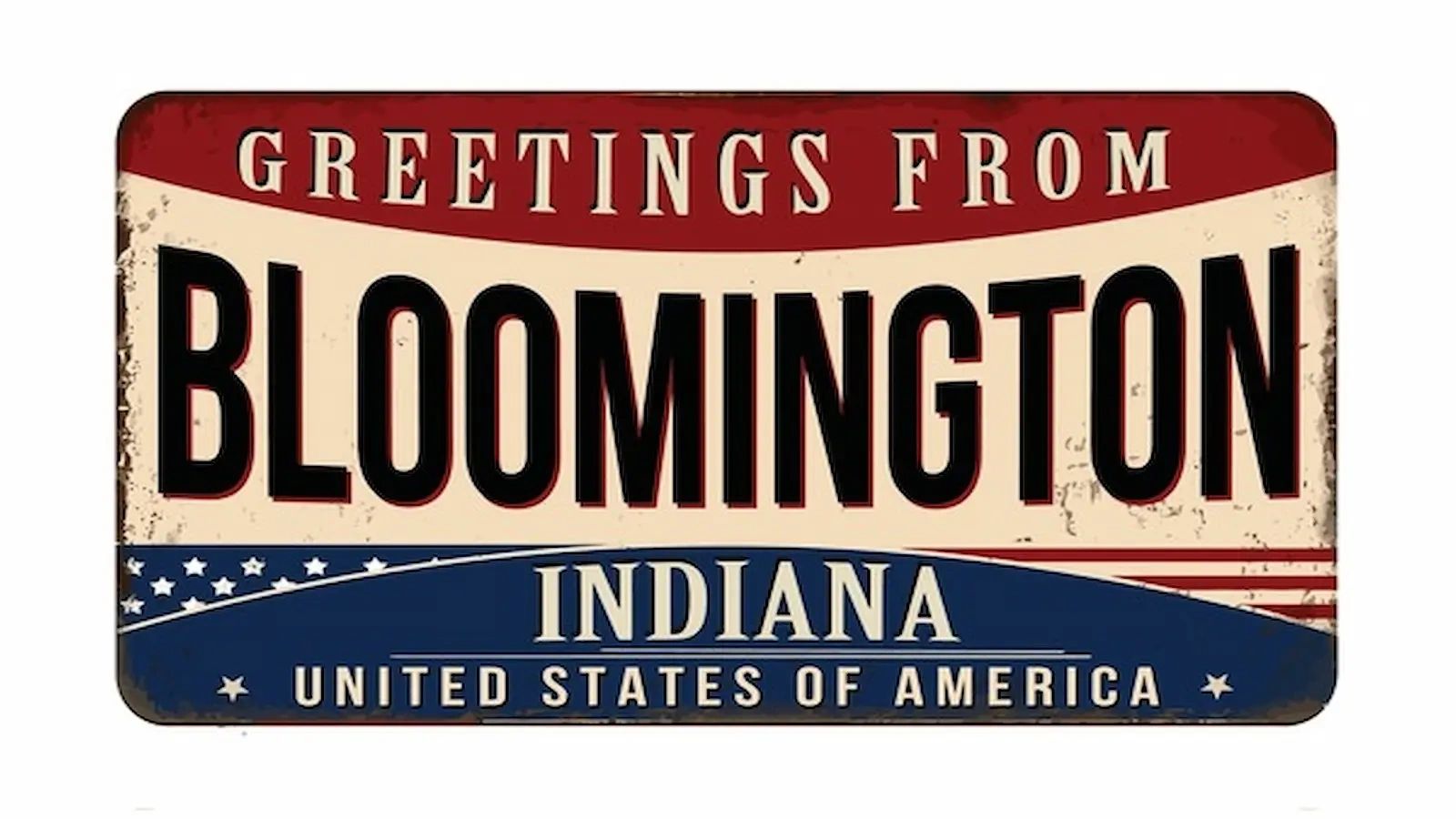 Vintage postcard greeting from Bloomington, Indiana.