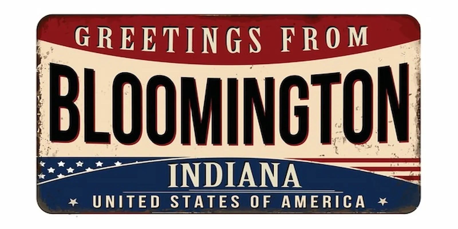 Bloomington Indiana service area sign representing local 24/7 roadside assistance coverage
