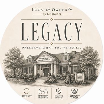 Logo of Legacy Veterinary Animal Hospital with key values.