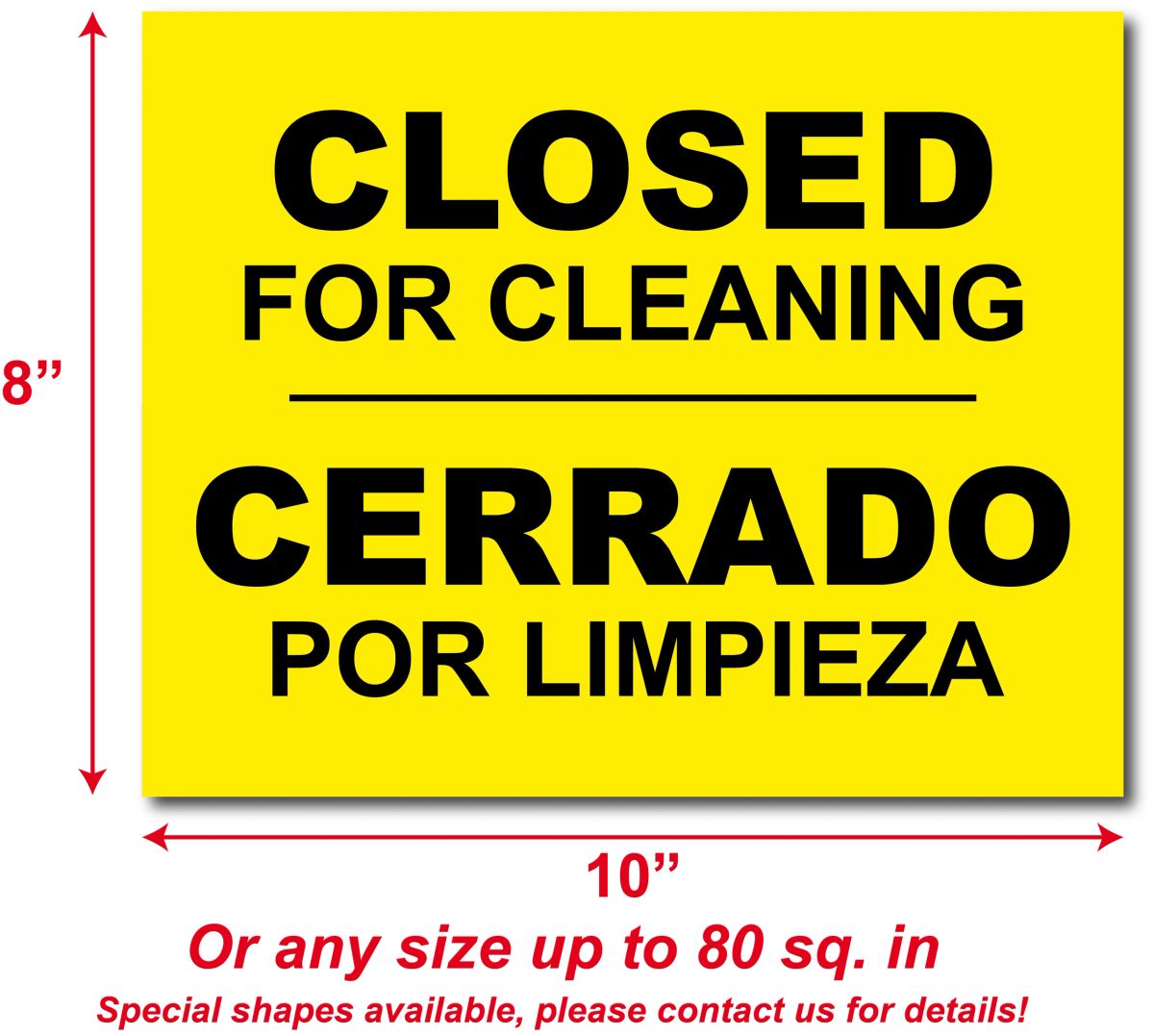 Custom plastic sign - Size up to 10x8