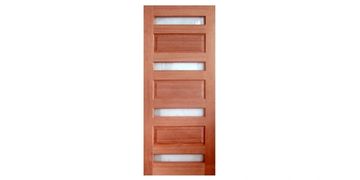 GD-4L3P Solid Exterior Horizontal 4 Glass Panel Door