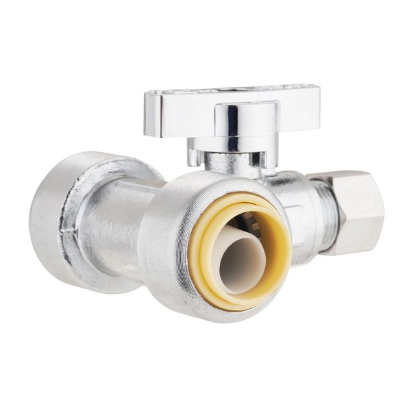Metal shut-off valve for plumbing or gas.