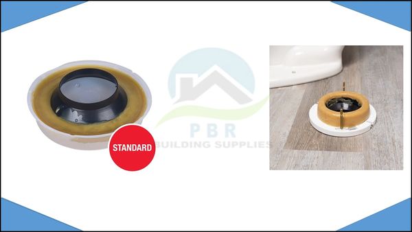 Toilet flange or wax ring seal for plumbing.
