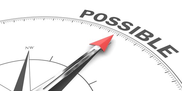 compass pointing to the word possible