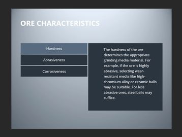 Diagram explaining ore hardness and its impact on grinding media selection.