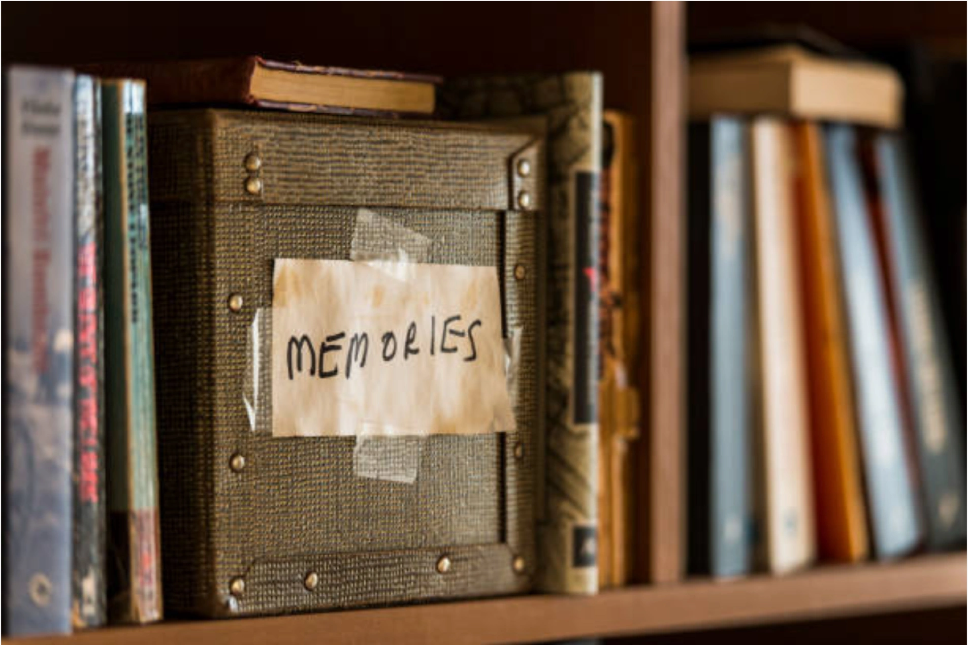 box of memories on a shelf in an estate