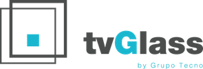 Logo with overlapping squares and stylized text 'tv&amp;less'.