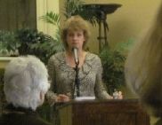 Bonnie speaking at the Boston Public Library