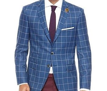 Men's custom  sport coat
men's blue windowpane sport coat