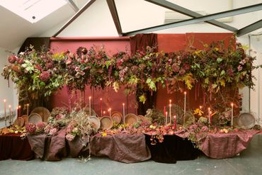 banquet style floral installation.