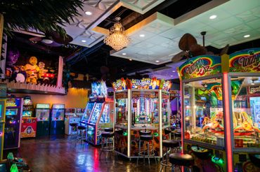 Music playing in a fun atmosphere with exciting games the whole family can enjoy