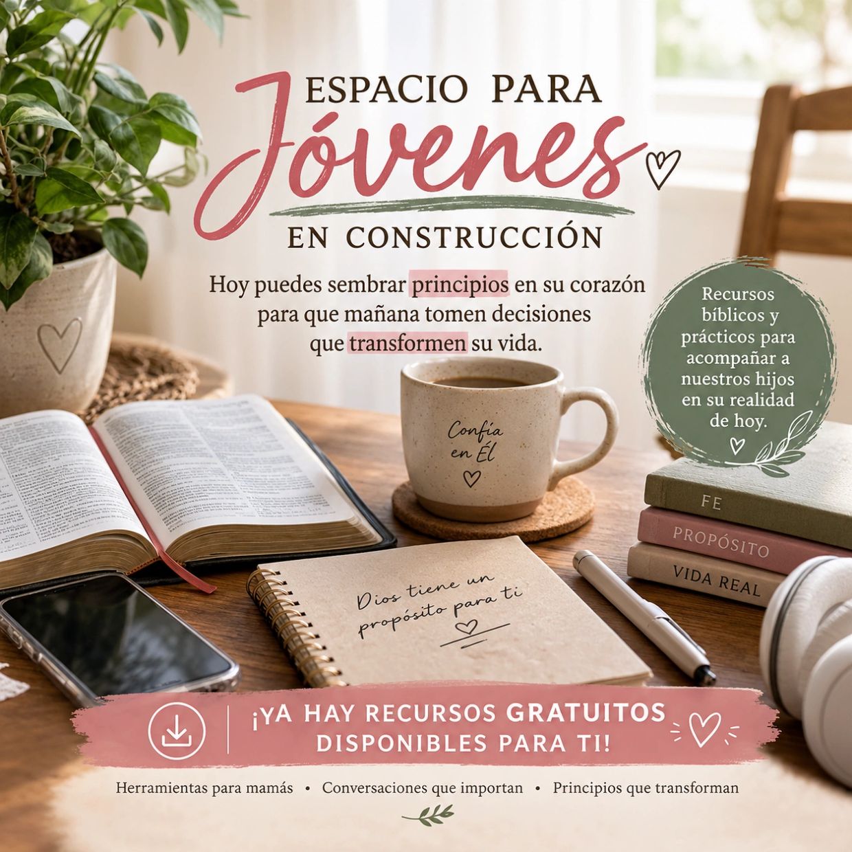 Recursos gratuitos para jóvenes con enfoque bíblico y práctico.
