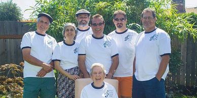 The Streano family (L to R) Vincent, Francyl, Tony, Ralph, John, Art with their Mom. Francyl seated.
